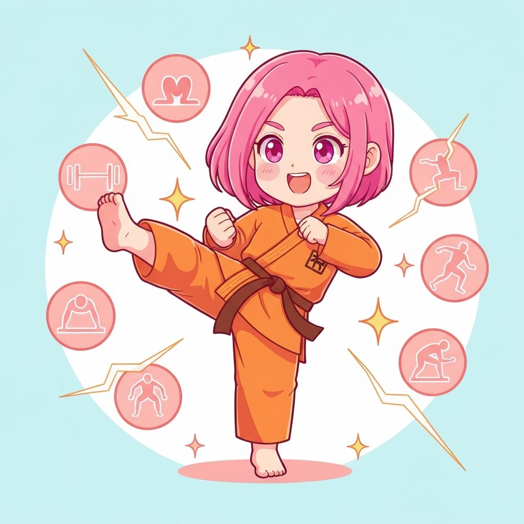 Martial arts training illustration