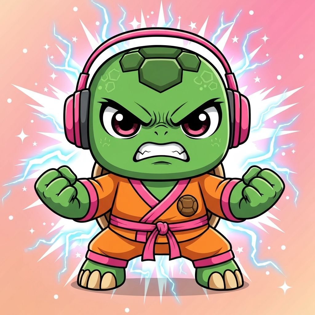 Torty in an energetic power pose